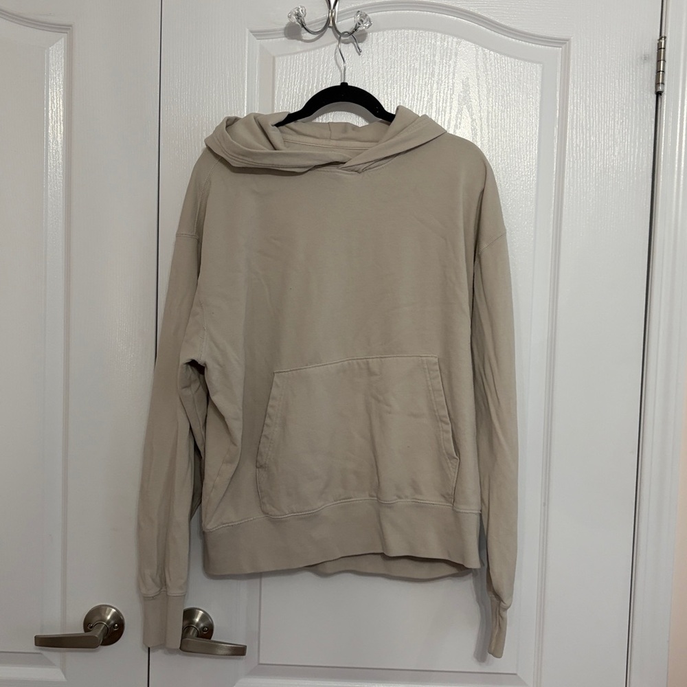 American Eagle Outfitters Cream Relaxed Fit Hoodie